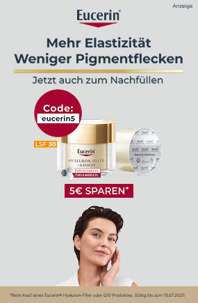 Nur für kurze Zeit! 5 € zusätzlich sparen auf ausgewählte Eucerin Anti Age Produkte, mit dem Code: Eucerin5
