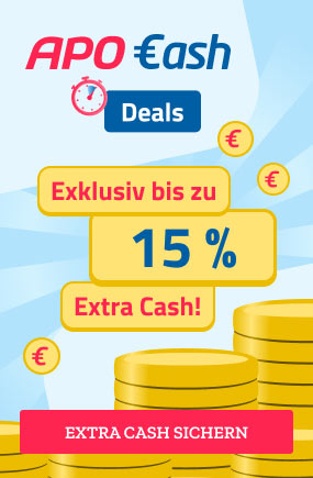 APO Cash – das Geld-Zurück-Vorteilsprogramm! Jetzt 4 € Startvorteil sichern.