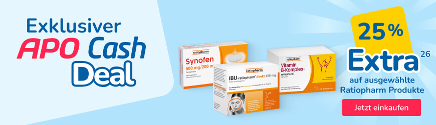 25% APO Cash auf ausgewaehlte Ratiopharm Produkte