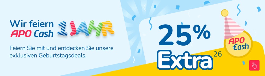 Wir feiern 1 Jahr APO Cash