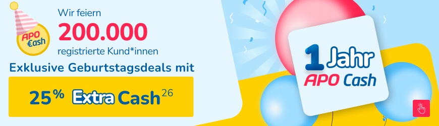 Wir feiern 1 Jahr APO Cash