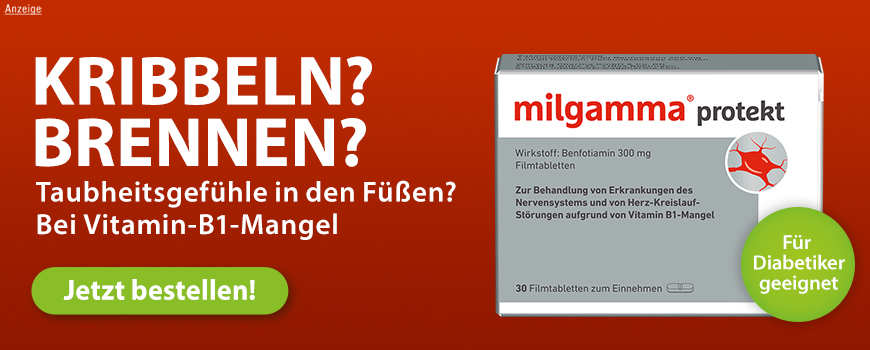 Milgamma protekt Filmtabletten bei Vitami B1-Mangel, auch für Diabetiker geeignet