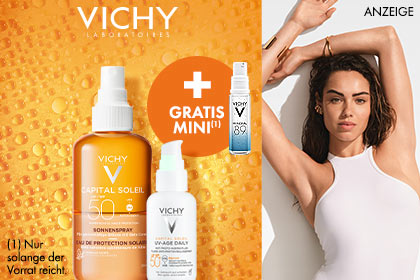 Nur für kurze Zeit! Vichy Capital Soleil UV-Age Daily mit Gratiszugabe Vichy Mineral 89 Booster 10 ml