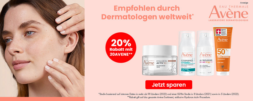 Avene Aktion! 20 % Extra-Rabatt auf viele Avene-Produkte mit dem Code: 20Avene