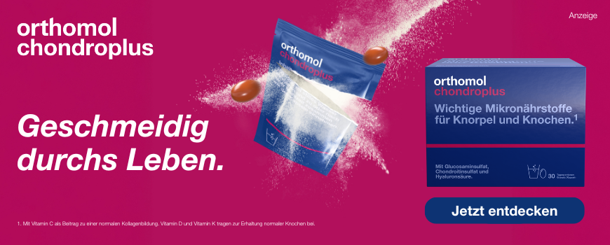 Mit Vitamin C als Beitrag zu einer normalen  Kollagenbildung für eine normale Funktion von  Knorpel und Knochen.