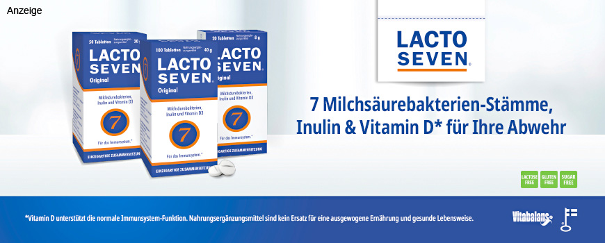 Lacto Seven – Sieben verschiedene Stämme von Milchsäurebakterien in einer einzigen Tablette.