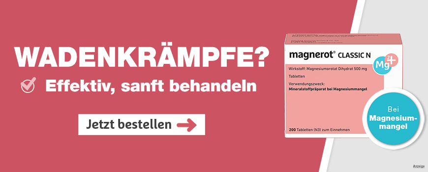 Magnerot Classic N bei Magnesiummangel. Wadenkrämpfe effektiv, sanft behandeln.