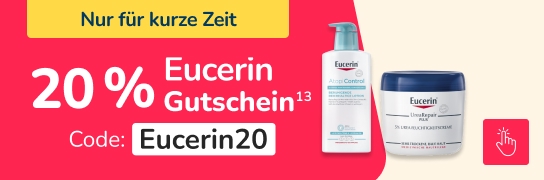 20% bei Eucerin sparen mit Code Eucerin20. Weitere Bedingungen siehe Fußnote 13