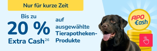 Bis zu 20% Extra Cash auf ausgewählte Tierapotheken-Produkte