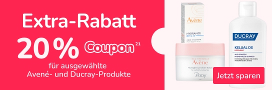 20 % Extra-Rabatt auf ausgewählte Avené-Produkte. Weitere Bedingungen unter Fußnote 21