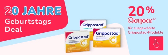 20 % Extra-Rabatt auf ausgewählte Grippostad-Produkte - Weitere Bedingungen siehe Fußnote 32