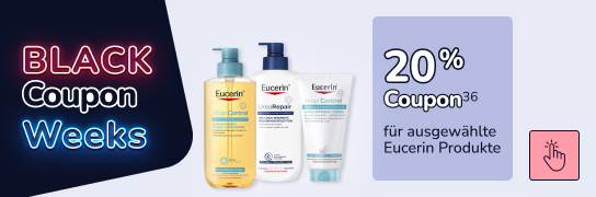 20 % Extra-Rabatt auf ausgewählte Eucerin-Produkte - Weitere Bedingungen siehe Fußnote 36