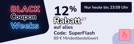APONEO Black Coupon Weeks – 12 % Extra-Rabatt mit den Code SuperFlash, Bedingungen: siehe Fußnote 27
