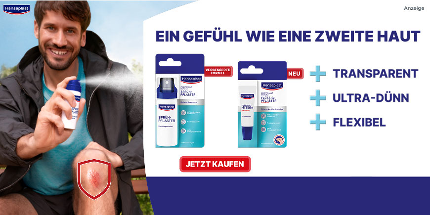 Hansaplast Sprühpflaster – Transparent, Ultra-Dünn und flexibel