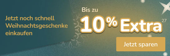 Jetzt Weihnachtsgeschenke kaufen und bis zu 10 % extra sparen