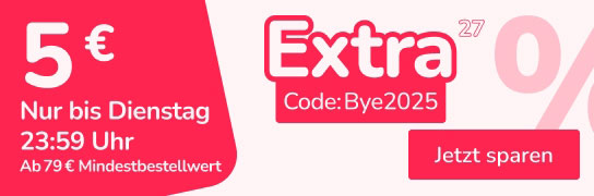 Jetzt 5 € Extra-Rabatt ab 79 € Mindestbestellwert mit dem Code: Bye2025