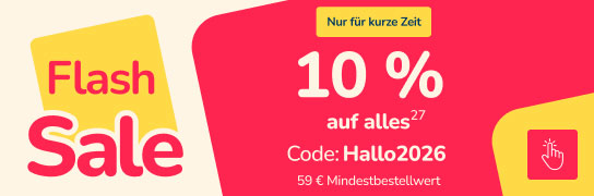 10 % Extra-Rabatt ab 59 € mit dem Code: Hallo2026