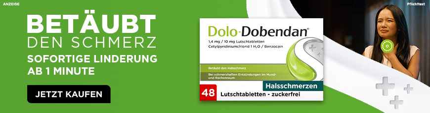 Dolo-Dobendan bei Halsschmerzen – Betäubt den Schmerz, Linderung innerhalb einer Minute