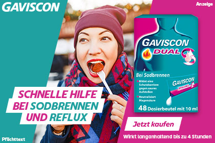 Gaviscon Dual – Schnelle Hilfe bei Sodbrennen und Reflux
