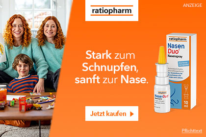 NasenDuo ratiopharm – stark zum Schnupfen, sanft zur Nase.